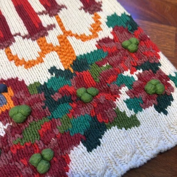 Vintage Ugly Christmas Sweater 3D Tree & Candles Crystal Kobe MEDIUM - Picture 3 of 9